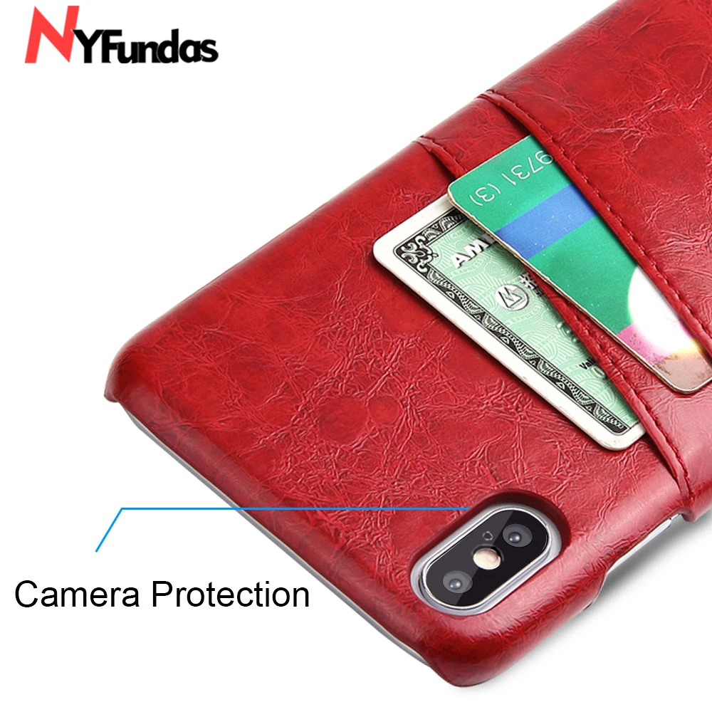 NYFundas для iPhone XS Max Чехол кожаный держатель карт слоты противоударный жесткий чехол