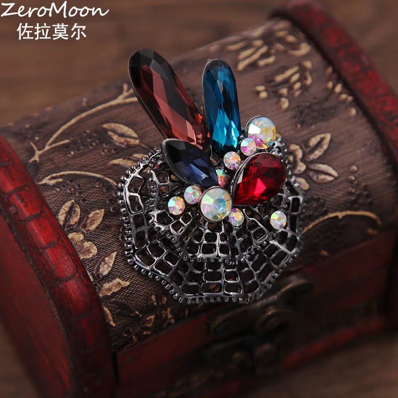 Классическая Брошь Паук Паутина Стразы с кристаллами булавка КАПЛЕВИДНАЯ