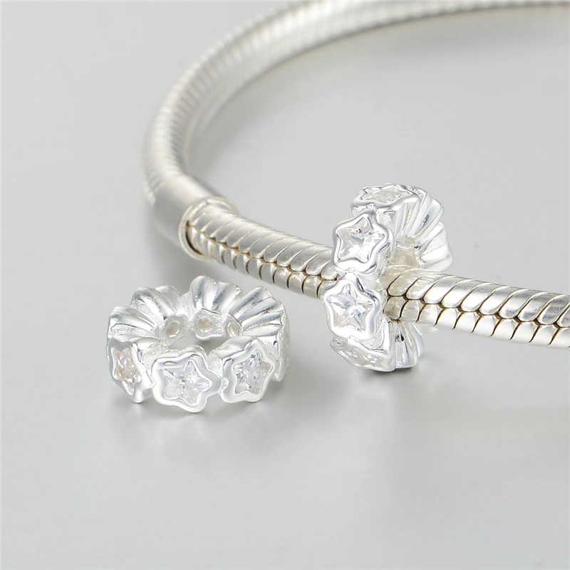 Бусины из серебра 925 пробы для браслета стерлингового бусины с фиксатором в форме