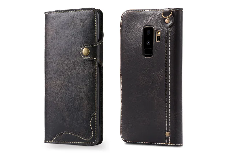 

NEWISDOM Original For Samsung Note 9 Case Leather NATURAL Wallet Flip Cases for S8/9 Plus Note9 Cover Card Pocke Galaxy s10+s10e