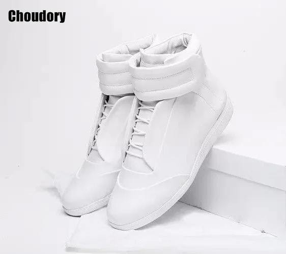 38-46 Luxury brand men shoes shinny leather casual men's high top silvery gold red quality flats | Обувь