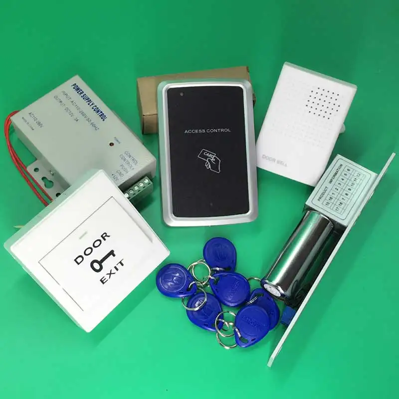

RFID система контроля допуска к двери комплект электрический замок болт + источник питания с контролем доступа + дверной ввод клавиатуры