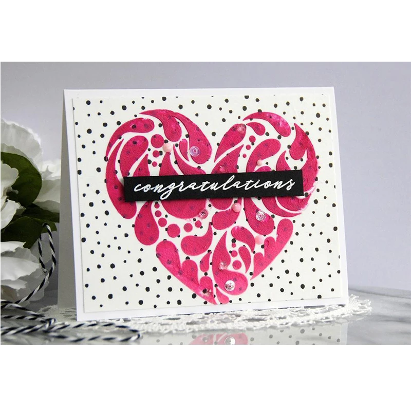 Love Heart Embellissement трафарет ремесла шаблон для скрапбукинга фотоальбом изготовление