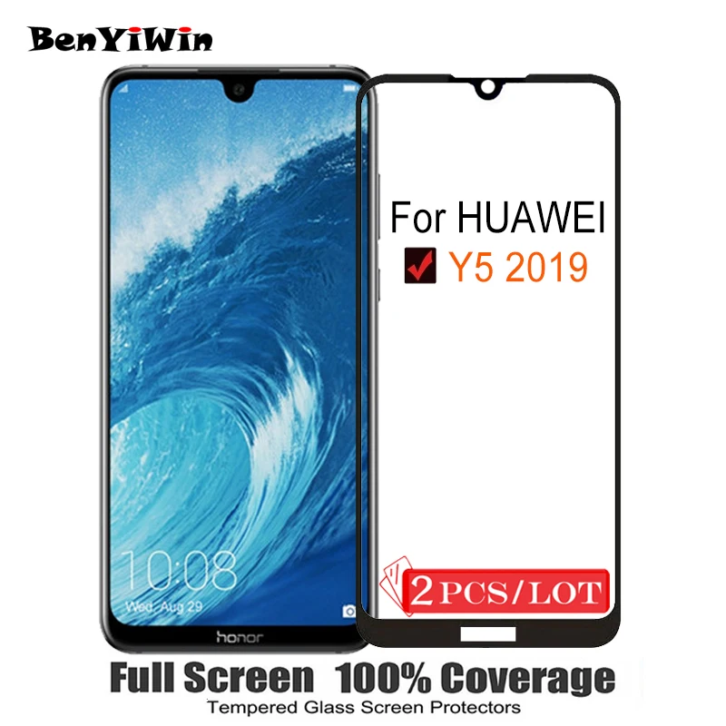 2 шт Полное покрытие закаленное стекло для huawei Y5 9H защита экрана на Защитное стекло для AMN LX1 LX2 LX3 LX9