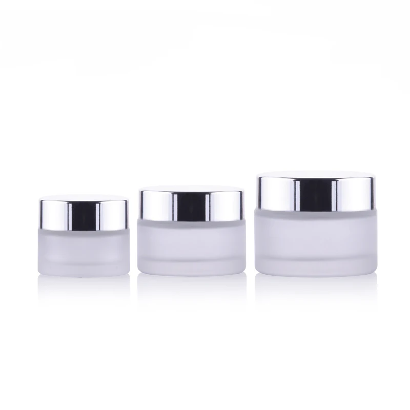 

300pcs 15g 30g 50g Glass Facial Cream Jar Empty Cosmetic Sample 15ml 30ml 30ml Container Emulsion Refillable Pot For Travel