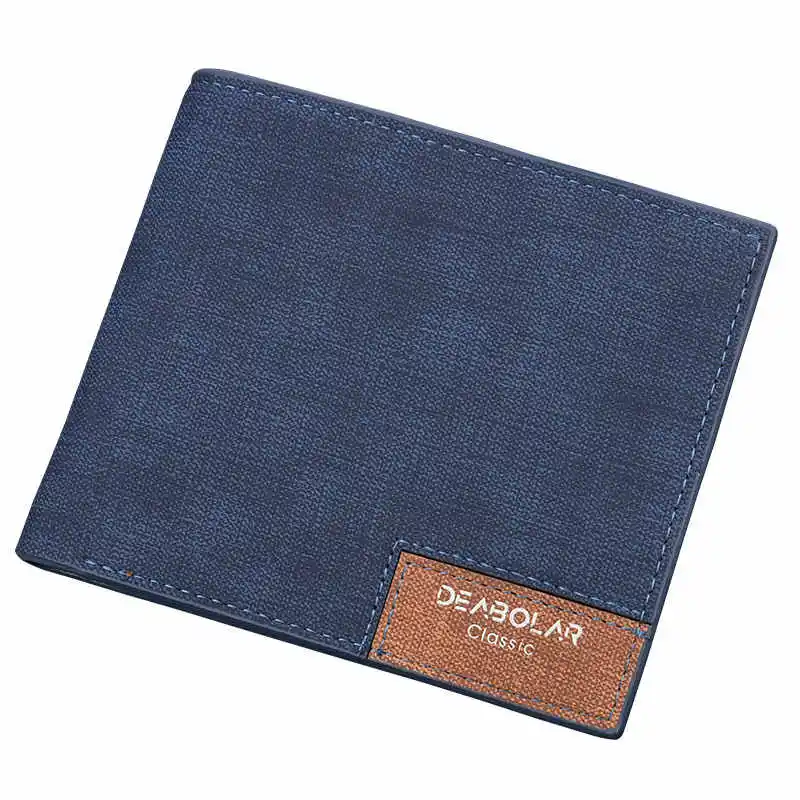 Blue Дизайн! Мужской модный короткий двойной кошелек, маленький кошелек для денег, цена в долларах, тонкий держатель для карт, много денег - Цвет: Blue