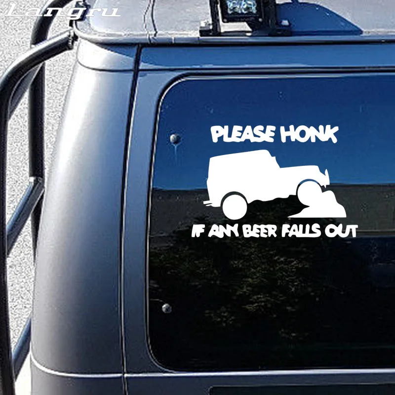Langru пожалуйста Honk If Beer Falls Out Suv автомобильные стикеры наклейки кузова виниловые