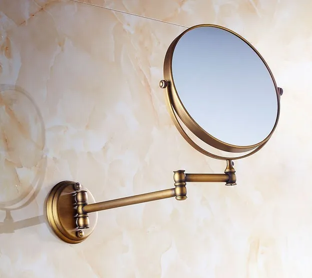 Античное складное зеркало для макияжа в ванную комнату с выдвижной лупой