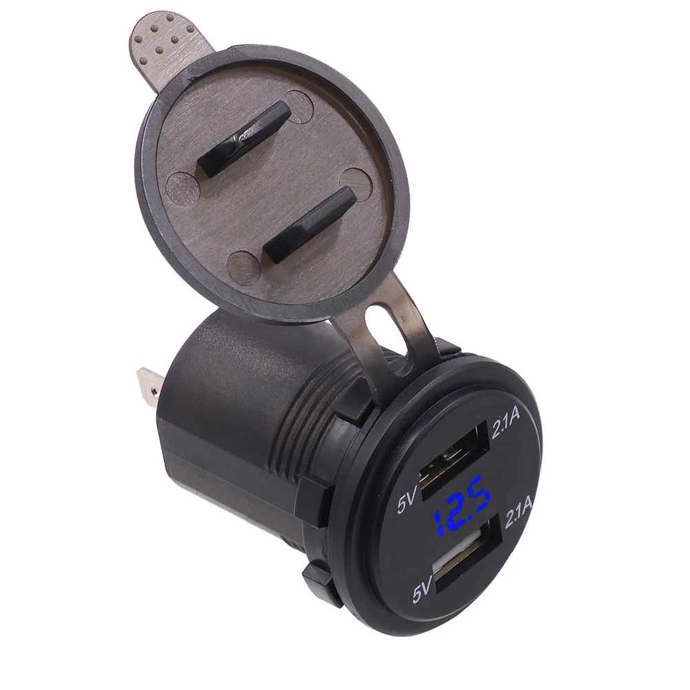USB зарядное устройство 4.2A двойной порт с вольтметром светодиодный цифровой