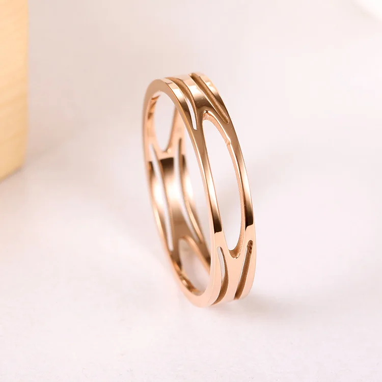 Корейские кольца из нержавеющей стали размер 4 для женщин полые оптовая продажа