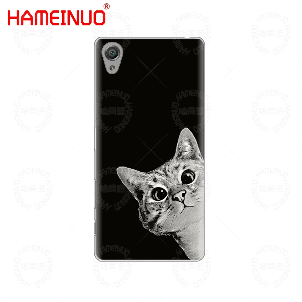 61755 HAMEINUO космическая Луна милые кошки черный чехол для телефона для sony xperia C6 XA1 XA2 XA ULTRA X XP L1 L2 X XZ1 compact XR/XZ PREMIUM - Цвет: 61755