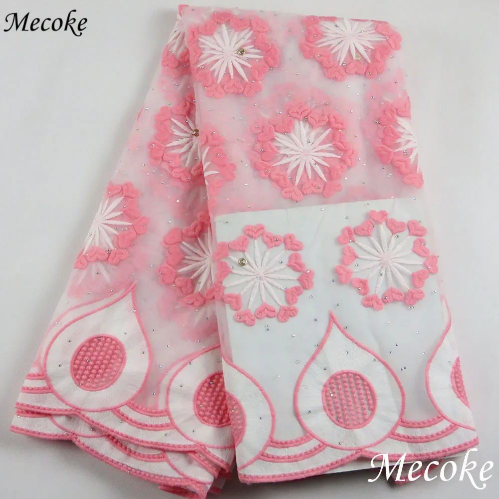 2019 синяя кружевная ткань высокого качества с 3D вышивкой африканская гипюровая