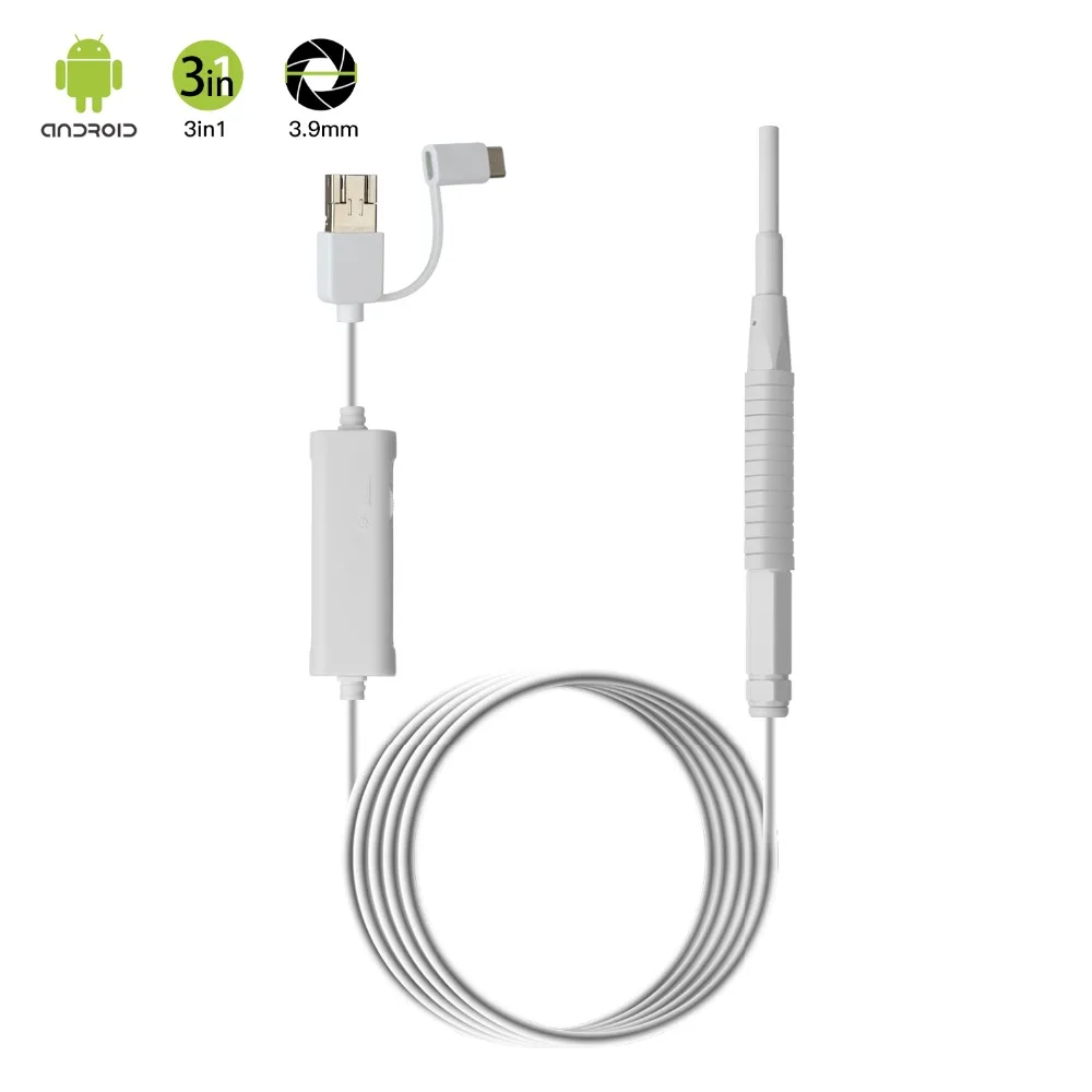 3 в 1 медицинский отоскоп 3,9 мм объектив для чистки ушей USB эндоскоп HD визуальная Ушная ложка для ПК Windows камера для осмотра