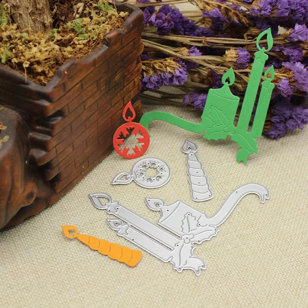 Новая Рождественская свеча для резки металла штампы и DIY Скрапбукинг трафарет