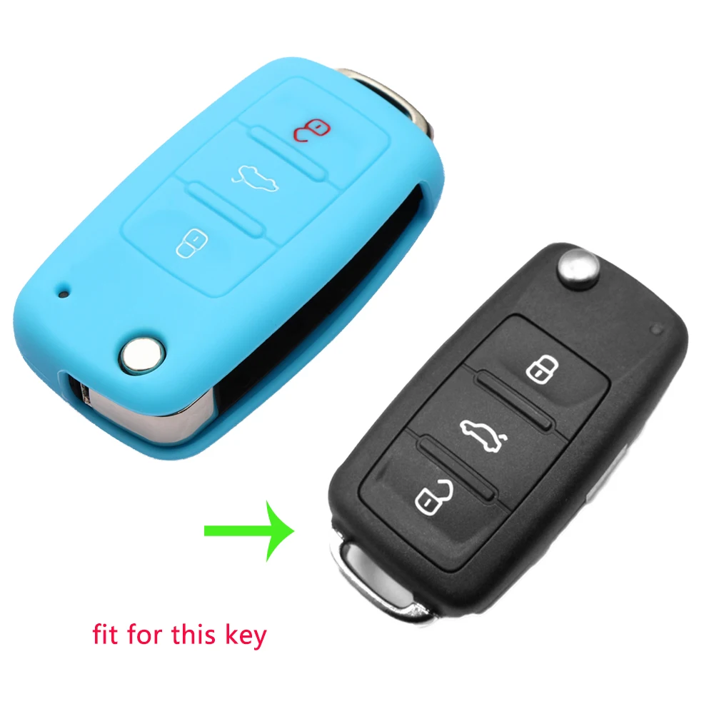 Купить 2 отправить один силиконовый автомобильный защитный ключ чехол для Volkswagen