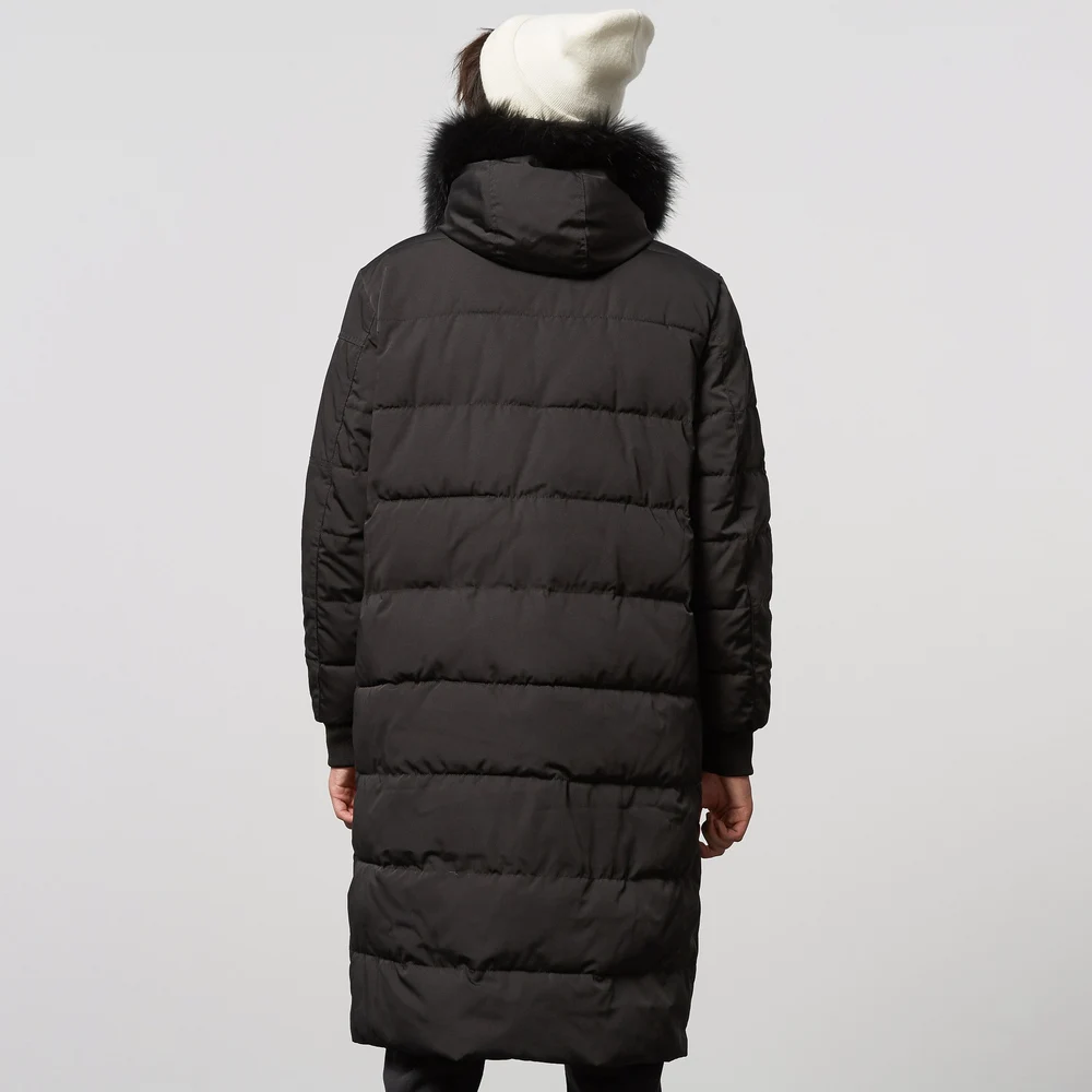 METERSBONWE Новая зимняя мужская длинная парка с меховым воротником хлопковая куртка