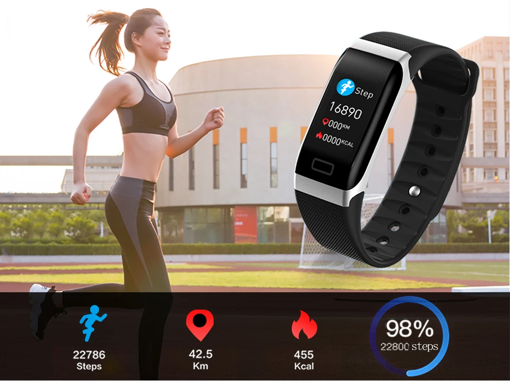 HUACP R7 Smart Watch Sport монитор сердечного ритма крови Давление фотоплетизмографический(PPG) фитнес-трекер здоровья наручные браслет USB для зарядки