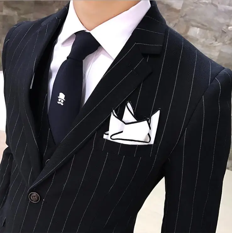 

2019 warm thick set men's autumn and winter plus size British suit male handsome groom wedding three-piece Blazers Suits