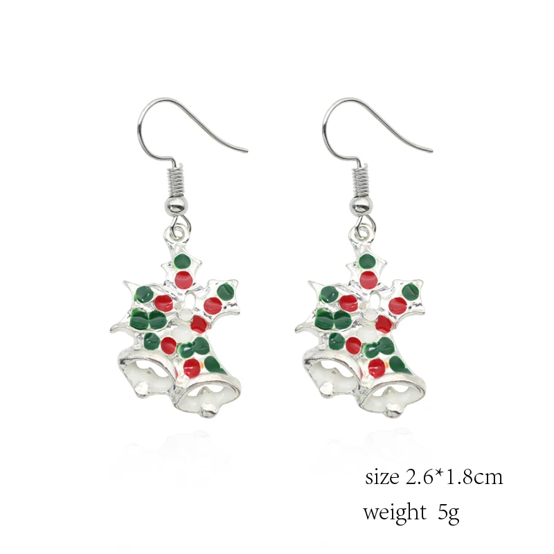 Рождественские модные креативные праздничные серьги с колокольчиком красочные