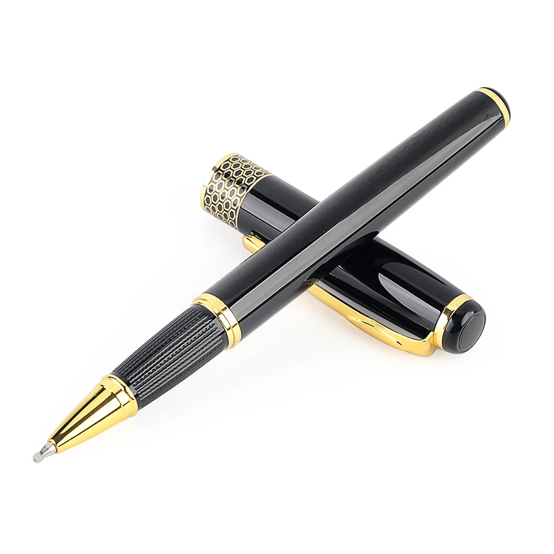 

High Quality Metal Business Ballpoint Pen Black Gold Ball Pens Name for School Office Writing Gift Stationery