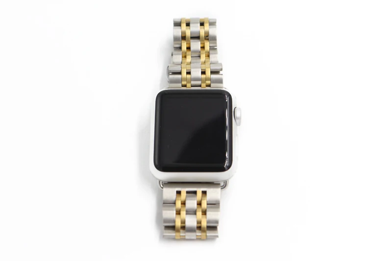 Gold Ремешок URVOI для apple watch series 1 2 3 ремешок на запястье из нержавеющей стали браслет модный дизайн iwatch 7 рядов Бабочка Пряжка - Цвет ремешка: Gold
