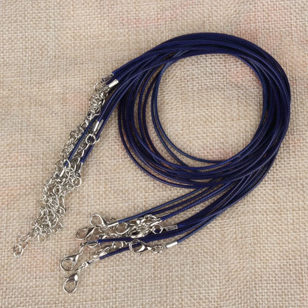 Hot Sale 10 Pcs/Lot DIY Real Leather Chains Pendant Necklace Rope Charms Findings Lobster Clasp String Cord 1.5 Mm Black | Украшения и