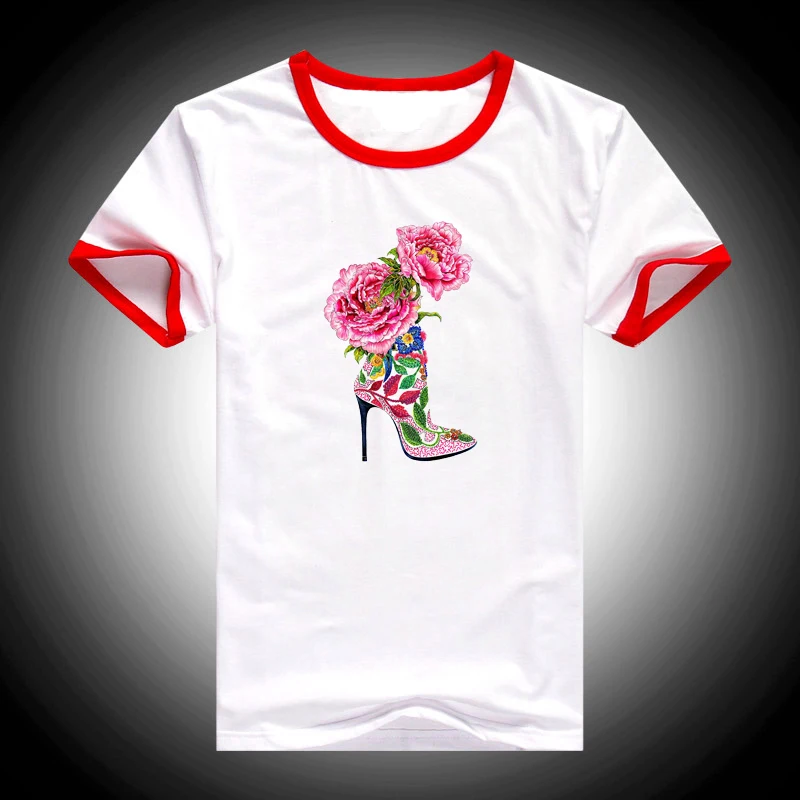 Обувь на высоком каблуке Женская футболка с принтом Vogue Футболка акварельными