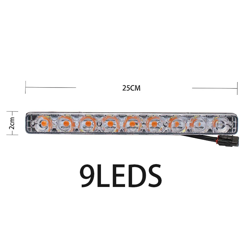 RXZ 2 шт. ходовые DRL 6 9 led белый указатель поворота Янтарный указатель поворота Автомобильные дневные ходовые огни авто противотуманный светильник супер яркая полоса 12 В
