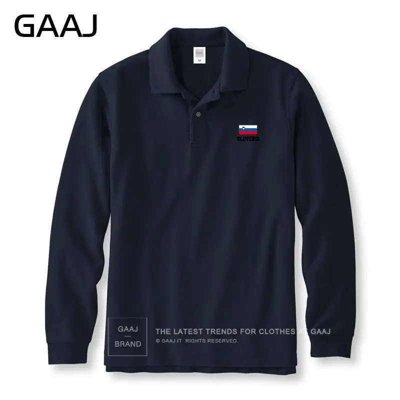 Long Navy GAAJ Словения флаг рубашки поло мужские и женские унисекс летние модные мужские поло брендовая одежда высокого качества повседневные мужские#58KP4 - Цвет: Long Navy