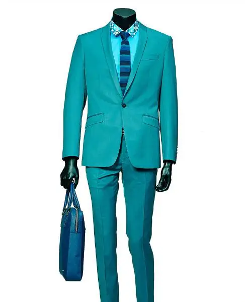 

Новинка 2015, мужские деловые костюмы на одной пуговице, зеленые свадебные костюмы для жениха, официальвечерние костюмы (пиджак + брюки + галстук)