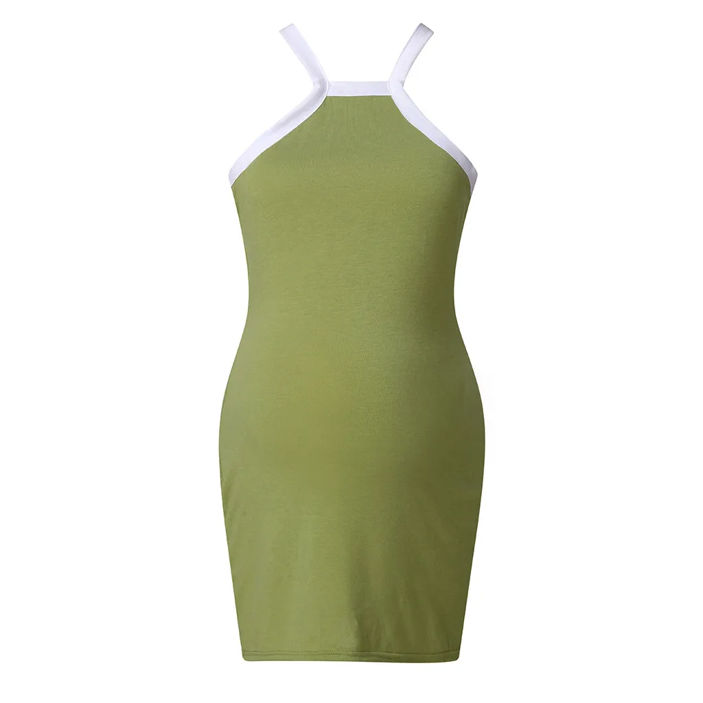 Платья для беременных на тонких бретельках платье без рукавов с цветными блоками