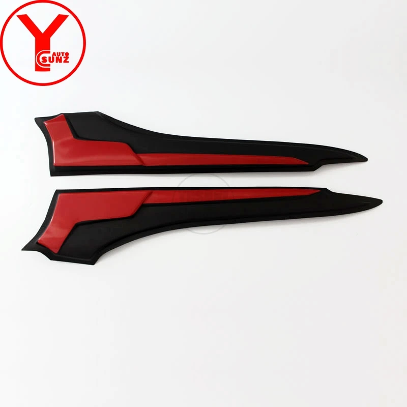 black red sticker YCSUNZ ABS Матовый Черный Боковая крышка капота для Mitsubishi Pajero Sport Montero triton L200 аксессуары - Цвет: black red sticker