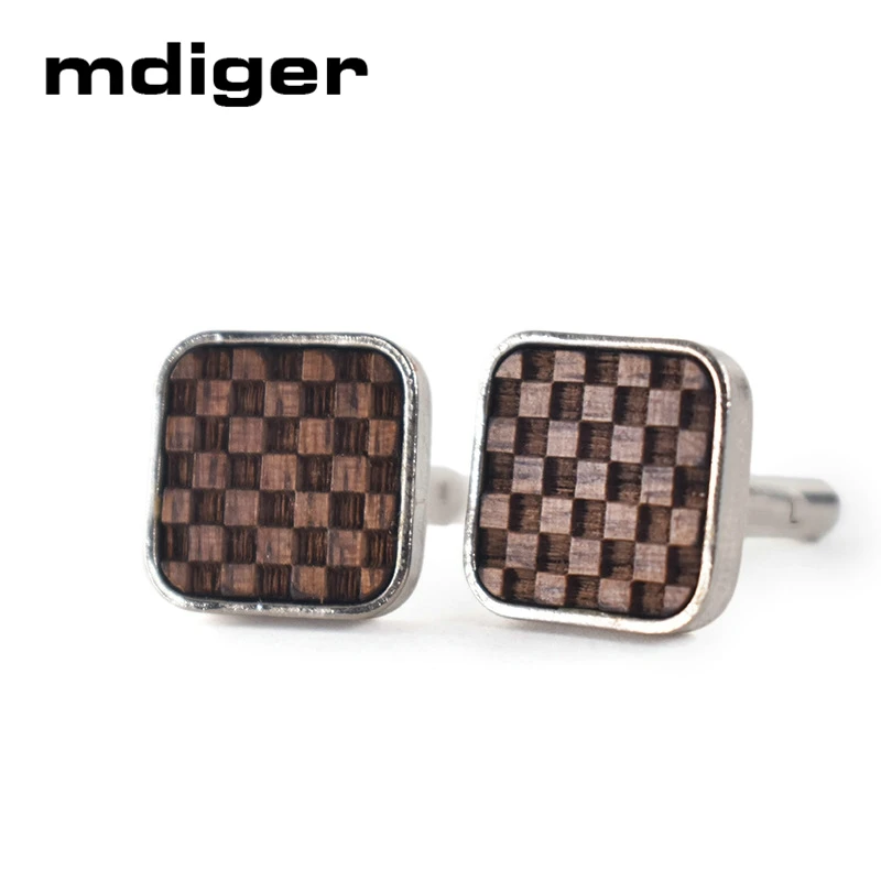 Mdiger французские запонки с деревянными элементами для мужская деловая рубашка