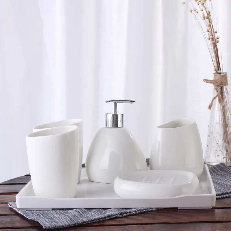 

Quality life bathroom accessories five sets of bathroom supplies suite wash mouth cup toothbrush holder ceramic soap dish