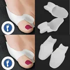 Гелевые разделители для пальцев ног, растяжки и выпрямитель для большого пальца, вальгусная защита, регулируемые инструменты для ухода за ногами, 1 пара