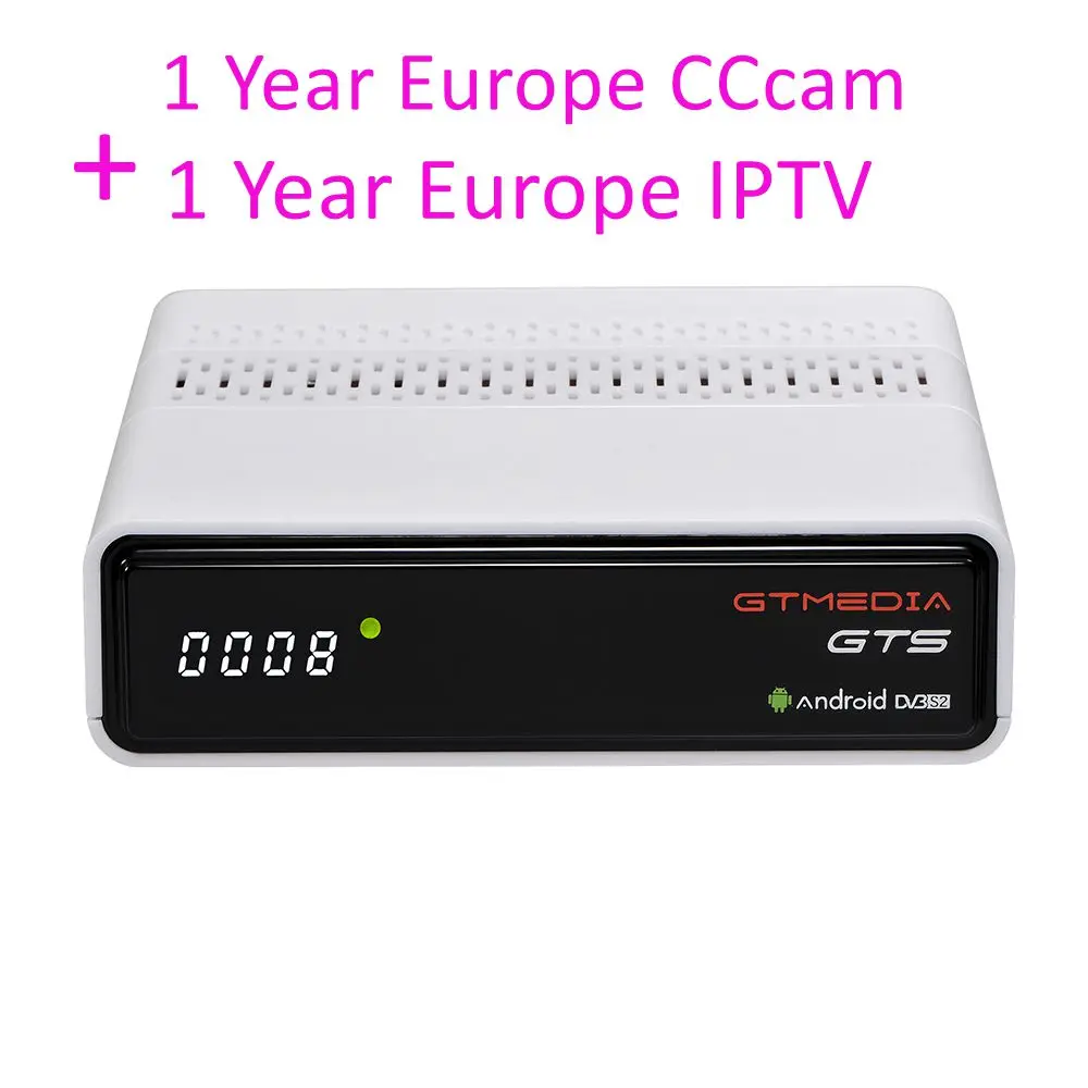 1year CCCAM and IPTV GTmedia GTS спутниковый ресивер Android 6,0 ТВ приставка DVB-S/S2 Смарт ТВ приставка 2 Гб ОЗУ 8 Гб ПЗУ S905D ТВ приставка рецептор+ CCCAM IP tv - Цвет: 1year CCCAM and IPTV