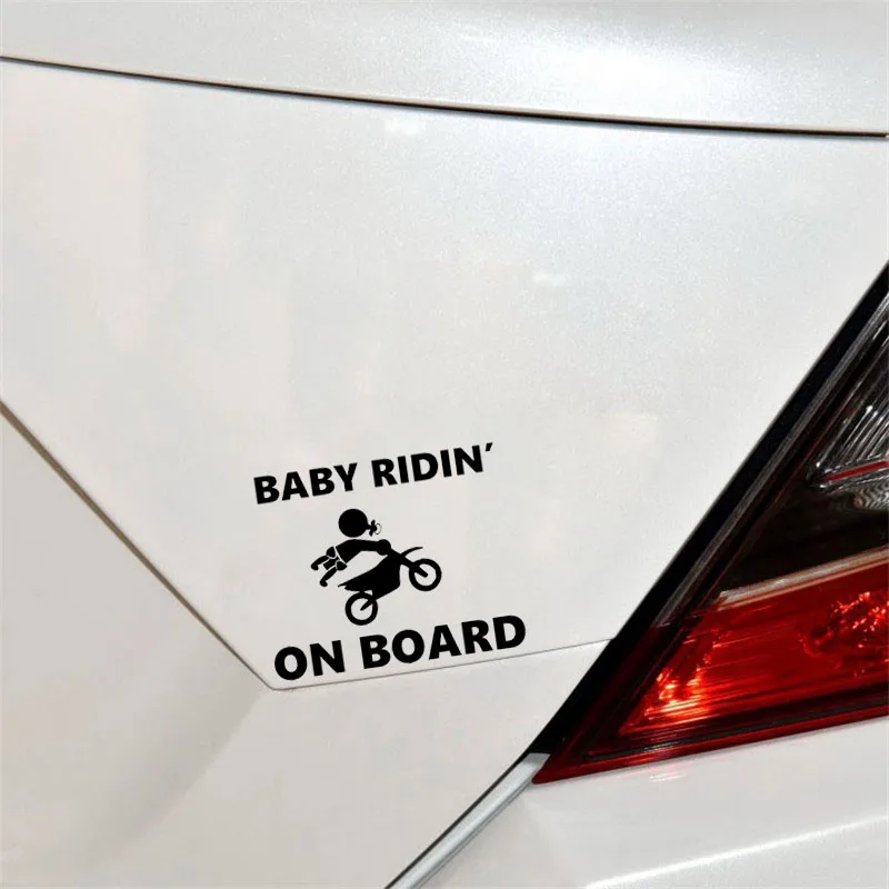 YJZT 15.2CM*12.3CM BABY RIDIN ON BOARD Individual Flying Car Vinyl Sticker Decal Black/Silver C10-00134 | Автомобили и мотоциклы