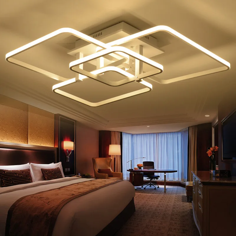 Free Shipping DAR Rectangle Remote Control Modern Led Ceiling Lights 3/4/6 Heads Dimming Lamp luminarias para sala|luminarias sala|modern ledceiling