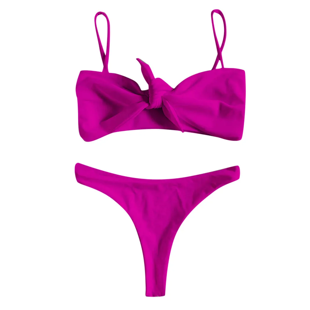 Женский сексуальный Одноцветный купальник черного белого и розового цветов с