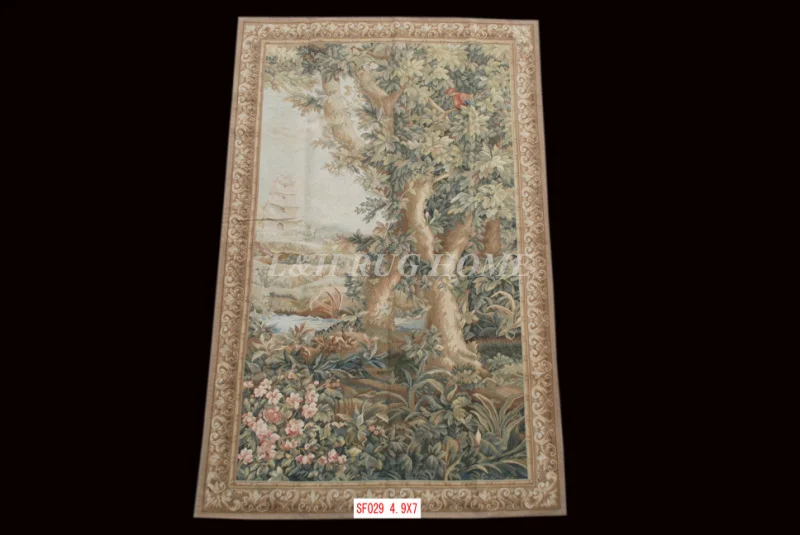 Бесплатная доставка 4 9 'x 7' Шерстяной aubusson гобелен ручной работы настенный