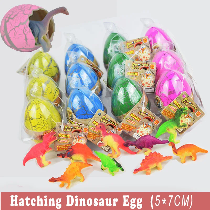 

4PCS/Lot Magic Dinosaur Eggs Hatch in water Big Size 5*7cm Dinosaur Model Puzzle EducationToys For Kids Boy Girl Gifts