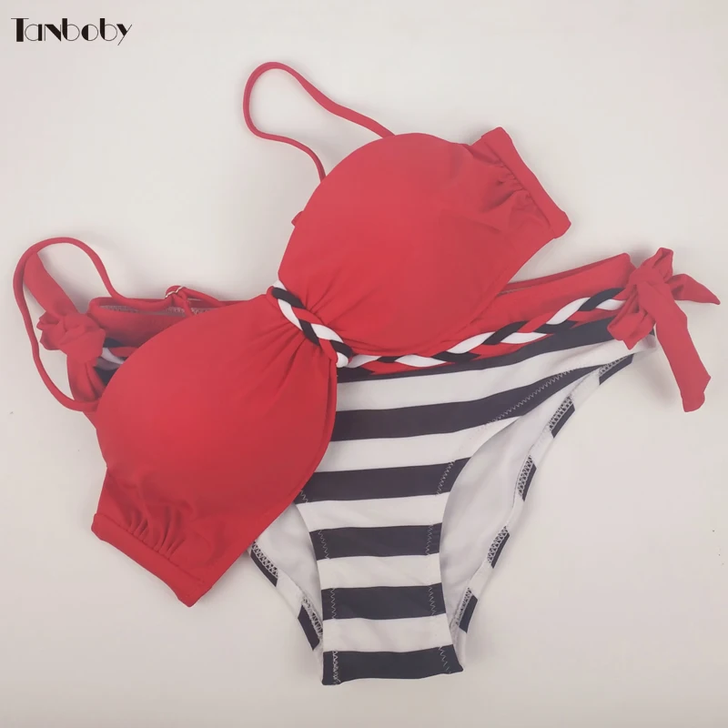 Купальные костюмы размера плюс 3XL Женский комплект бикини Одноцветный большая