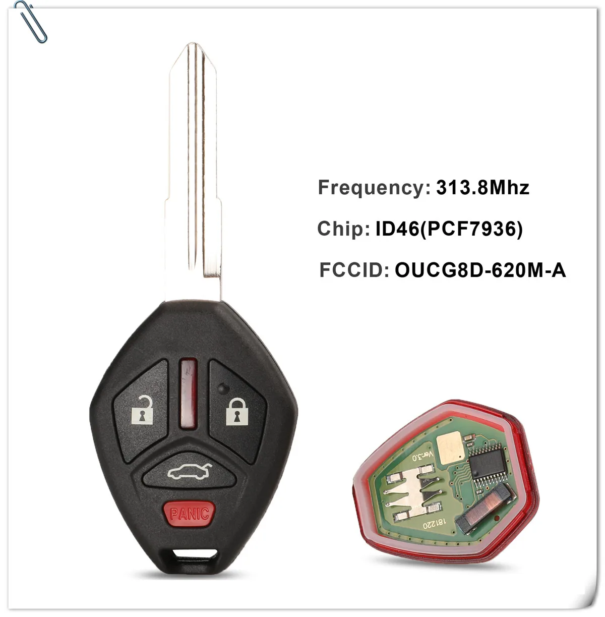 Jingyuqin транспондерный чип ID46 для Mitsubishi OUCG8D-620M-A 313,8 МГц для Mitsubishi Galant Eclipse 2007-2012