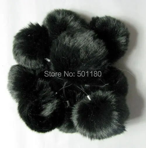 

Free shipping black color fake fur ball for phones synthetic fur ball