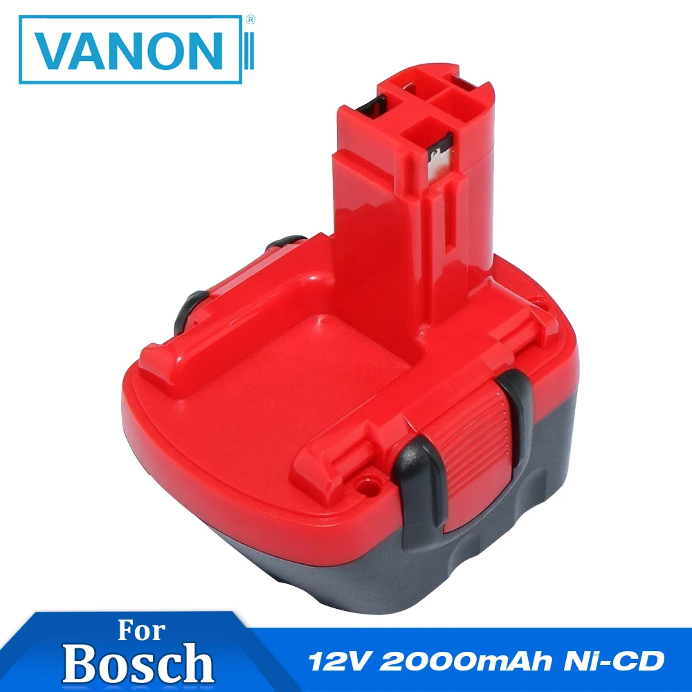 VANON 12 V 2000mAh Ni CD аккумулятор для Bosch BAT043 Drill GSR VE 2 GSB PSB BAT045 BTA120 26073 35430|ni-cd 2000mah|ni-cd 12vni-cd