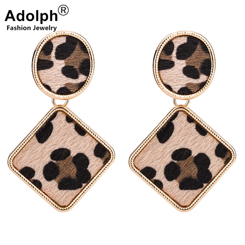 Серьги-гвоздики в виде геометрических фигур adolph серьги с леопардовым принтом для