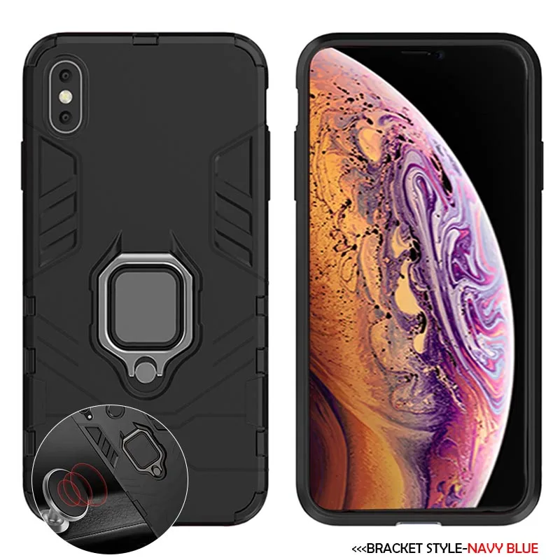 Противоударный чехол для iPhone X, XR, XS, Max, 8 Plus, 6, 6s, 7, 5, SE, 5S чехол для телефона, PC+ силиконовый чехол с подставкой и изображением Железного человека