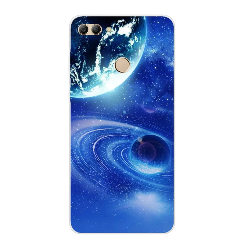 Силиконовый чехол для телефона, для huawei Y9 мягкий чехол для телефона пространство художественный Принт Крышка для huawei Y 9 Y9 Прозрачный Бампер бант из ленты TPU с изображением Y9 - Цвет: 04