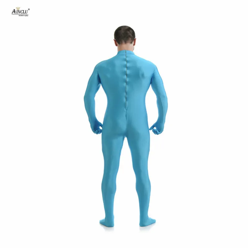 Ainclu мужской спандекс нейлон Zentai светильник-голубой тело вторая кожа