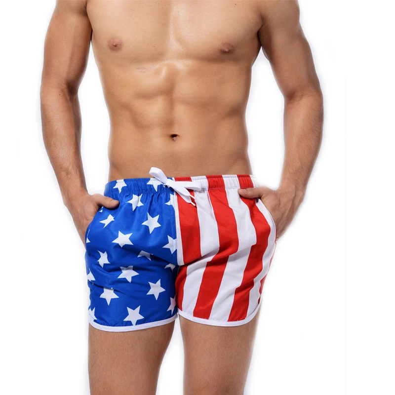 Мужская пляжная одежда для плаванья Шорты плавания с принтом американского